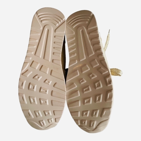 New Metallic Gold Tan White Zip Up Lace Up Bandage Trainers Women’s Size 6 - Picture 9 of 9